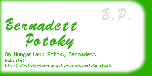 bernadett potoky business card